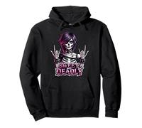 Sweet But Deadly Skeleton Gothic Girl Rock'n Roll Punk Pullover Hoodie