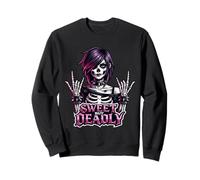 Sweet But Deadly Skeleton Gothic Girl Rock'n Roll Punk Sweatshirt