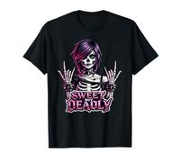 Sweet But Deadly Skeleton Gothic Girl Rock'n Roll Punk T-Shirt