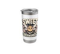 Sweet But Overworked Cute Bee Mood Worker Stainless Steel Insulated Tumbler