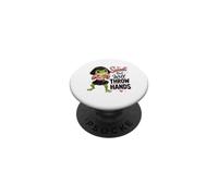 Sweet But Will Throw Hands Frog Bob Haircut Aggressive Funny PopSockets Adhesive PopGrip