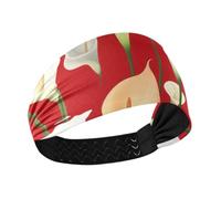 Sweet Calla Lily Flower Red Moisture Wicking sweat wicking headband women Elastic sweatband for Football make up make up washing face