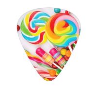 Sweet Candy Backdrop Print Guitar Picks,12 Pack Guitar Plectrums Thin, For Bass Electric Acoustic Guitars Ukulele