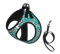 Sweet Candy Backdrop Print Pet Vest Harnesses Leash Set Reflective Puppy Vest Dogs Walking Training Dog Harness