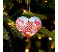 Sweet Candy Christmas Ornaments - Farmhouse Xmas Hanging Ornaments for Christmas Tree Decorations, Rustic Holiday Love Pendant Decor and Gift Party Tags