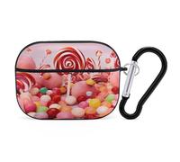 Sweet Candy for Airpod Pro Case Cover Hard Shell Full Drop Protection Cover with Keychain Compatible with AirPod Pro 2nd/1st Generation, Front LED Visible,Black