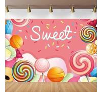 Sweet Candyland Colorful Lollipops Photography Backdrop Candy Land Theme Baby Shower Dessert Birthday Party Decor Background 300x200CM