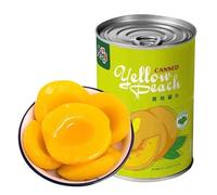Sweet canned yellow peach, crisp yellow peach, delicious fruit soup, fresh syrup 425g/can, instant fresh yellow peach, sweet and sour candied fruit, nutritious preserved fruit, Dim sum (425g*2 cans)