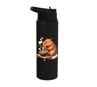Sweet Capybara Eats Ramen Noodles Capybaras Ramen Stainless Steel Insulated Water Bottle