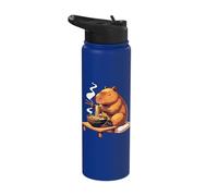 Sweet Capybara Eats Ramen Noodles Capybaras Ramen Stainless Steel Insulated Water Bottle