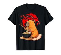 Sweet Capybara Eats Ramen Noodles Capybaras T-Shirt