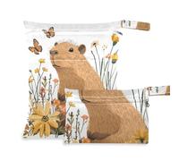 Sweet Capybara White Washable Bags for Diaper 2 Pack Travel Essentials for Babies with Handles for Pool