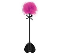 Sweet Caress Cravache Heart Black with Pompom Feather