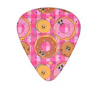 Sweet Cartoon Doughnut 12-Pack Guitar Picks, Includes Thin, Medium & Heavy Gauges 3 Sizes for Guitar Electric Acoustic Picks