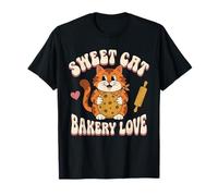 Sweet Cat Bakery Love Cookie Baking Retro Cat Tee Vibes Cozy T-Shirt