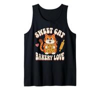 Sweet Cat Bakery Love Cookie Baking Retro Cat Tee Vibes Cozy Tank Top
