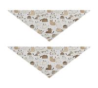 Sweet Cats White Dog bandanas bulk Unique Shape Adjustable Fit Dog Breed Bib Cute Pet Holiday Accessories Decor for Dogs Cats S