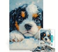 Sweet Cavalier King Charles Spaniel in Snow(无 1000 Piece Jigsaws for Teenagers Puzzle Strong Logic Toy Relaxed Mind Clear Edge Bday Surprise (38x26cm)
