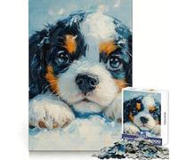 Sweet Cavalier King Charles Spaniel in Snow(无 1000 Piece Jigsaws for Teenagers Puzzle Strong Logic Toy Relaxed Mind Clear Edge Bday Surprise (38x26cm)