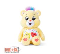 Care Bears , Sweet Celebrations Bear 22cm Bean Plush , Collectable Cute Soft Toy, Cuddly Toy, Small Care Bear Teddy, Plushie for Children Ages 4+, Yellow, Stars, Hearts, Confetti , Basic Fun 99311