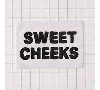 Sweet Cheeks Bath Mat for Tub Cute Bath Rug White Funny Bathroom Rug Microfiber Washable Non Slip Bath Mat Girls Women 32"x20"