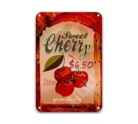 Sweet Cherry Grow Locally Tin Vintage Look Decoration Crafts Sign Farmhouse Kitchen Decor Pub Sign Decorative Tins Tin Signs 12X8 Inch