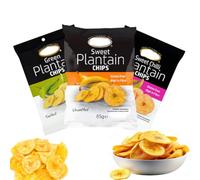 Sweet Chilli Salted,Sweet Unsalted,Green Salted Plantain Chips Bags 85g - 3 x Mixed Flavours of Plantain Chips Bags