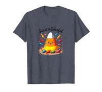 Sweet & Colorful Candy Corn Halloween Treat T-Shirt, Men, Heather Blue, M