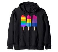Sweet Colorful Rainbow Popsicles LGBTQI Pride Month Zip Hoodie