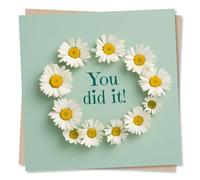 Sweet Congratulations Card For Loved One - Daisies, Flowers - You Did It! - For Bestie, Friend, Relative, Brother, Sister, Son, Daughter, Grandson, Granddaughter