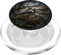 Sweet Crane Bird Watcher Bird of Happiness and Wisdom PopSockets PopGrip for MagSafe