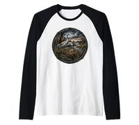 Sweet Crane Bird Watcher Bird of Happiness and Wisdom Raglan Baseball Tee