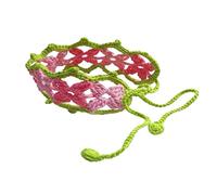 Sweet Crochet Turban Hollow Out Hair Kerchief Tie Back Headwrap Flower Pattern Small-fresh Turban For Girls Photo Props