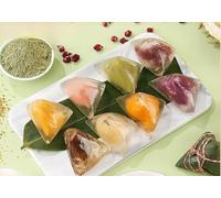 Sweet crystal Dumpling zongzi,Fruit Honey Biscuits cake,60g/bag,Traditional Dragon Boat Festival Dessert,Chinese holiday pastry Gift,Instant Healthful Nutritious snack (Jasmine Matcha,3bag)