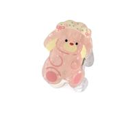 Sweet Cute Cartoon Bear Dog Rabbit Penguin Acrylic Hair Claw Clip For Women Geometric Animal Shark Clip Hair Accessories(Pink)
