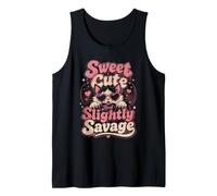 Sweet Cute Slightly Savage Cat Design Tank Top