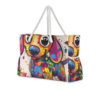 Sweet Dachshund Sandproof Sandproof Outdoor Tote with side pocketes Travel Duffel Bag with cup holders on the side