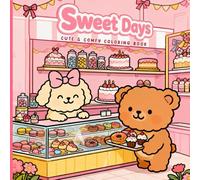Sweet Days: Cute & Comfy Coloring Book | Fun Bakery Scenes with Bears, Puppies, Cupcakes, and Donuts for Kids, Girl & Women