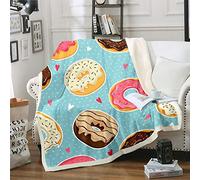 Sweet Dessert Best Kids Fleece Blanket for Boys Girls Donuts Colorful Plush Throw Blankets for Couch Bed and Living Room Hobby Eating Flannel Throw Blanket Throw(50"x60")