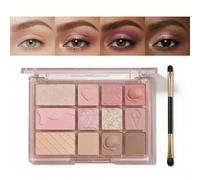 Sweet Dessert Pink Eyeshadow Palette with 12 Silky Matte Shimmer Glitter Finishes - Versatile Day to Night Makeup Looks with Playful Ice Cream Textures for High Blendability & Long Wear