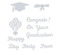 Sweet Dixie Happy Graduation Day Die, Grey, Medium