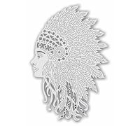 Sweet Dixie Metal Cutting Dies Female Native American,Silver
