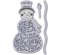 Sweet Dixie Metal Cutting Dies Filigree Snowman,Silver