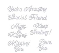 Sweet Dixie Metal Cutting Dies Sentiments Set 1, Silver, (SDD597)