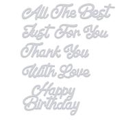Sweet Dixie Metal Cutting Dies Sentiments Set 2, Silver