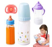 Sweet Doll Feeding Set - Magic Disappearing Milk Bottles with Pacifier | 3 Pieces Imitation Toy for Strollers and Care | Gift for Girls and Boys to Start
