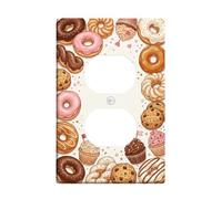 Sweet Donut and Cupcake Illustration Donuts Duplex Outlet Covers Plate