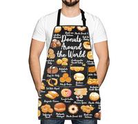 Sweet Donuts Lover Gift Donuts Around the World Chef Baking Apron New Home Donuts Party Kitchen Gift for Her Him (Donuts Around)