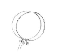 Sweet Double Layer Bow Bell Bracelet Exquisite Double Layer Design With Playful Bell Sound Showing The Perfect Combination Of And Liveliness Digital Sports Watch Women (Silver, One Size)