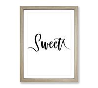 Sweet Dream No.1 Typography Quote Framed Print | A2 Oak Framed Wall Art | Ready to Hang | Modern Positive Affirmations Picture | Living Room Bedroom Lounge Office